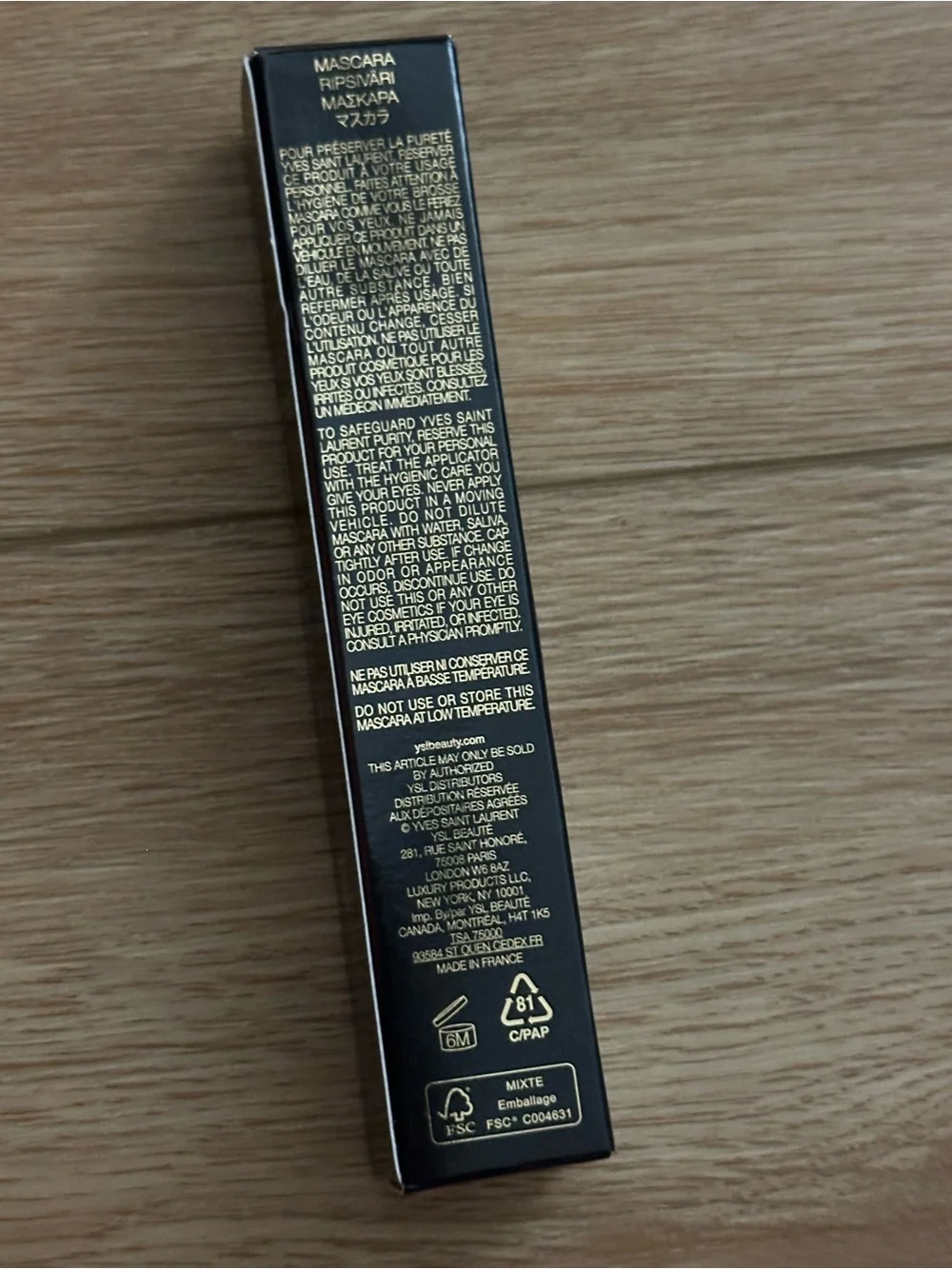 Yves Saint Laurent Lash Clash Mascara - Black & Gold Packaging